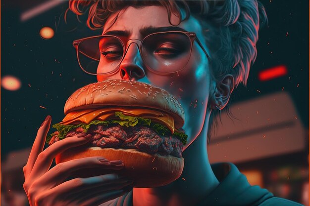 Faim de nourriture une illustration fantastique