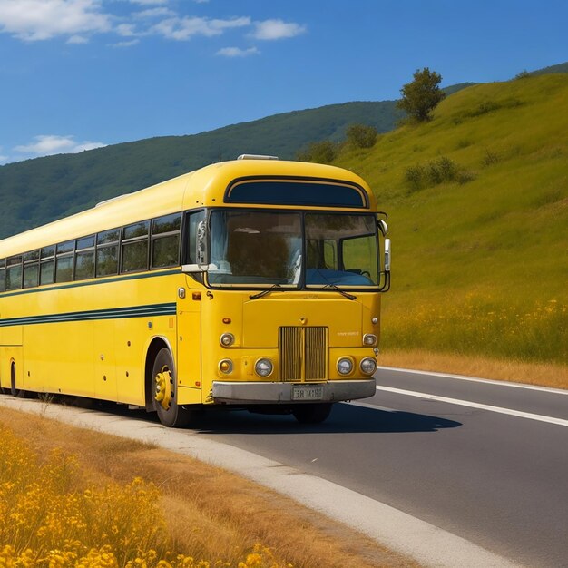 Faire circuler un bus jaune sur la route