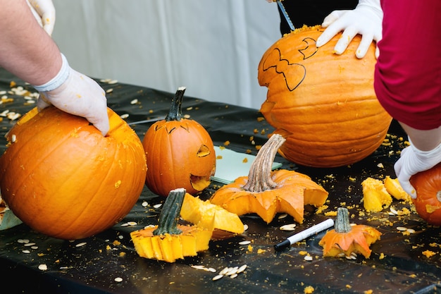 Photo faire des citrouilles d'halloween