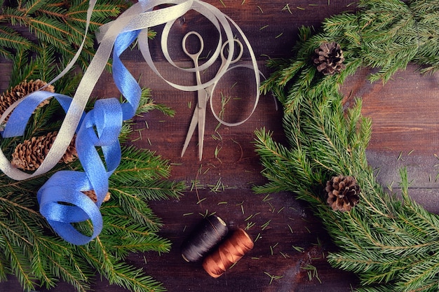 Photo faire une couronne de noël