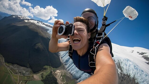 Faire des films et des photos pendant le parachutisme Franz Joseph Nouvelle-Zélande