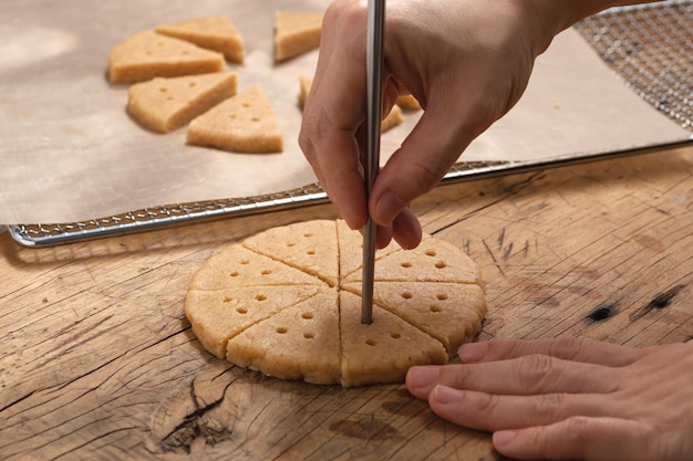 Faire à la main de la pâte à biscuits sablés