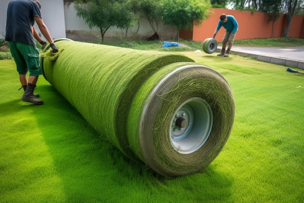 Faire une nouvelle pelouse avec de l'herbe en rouleau