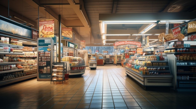 Photo faire ses courses dans un supermarché ia générative