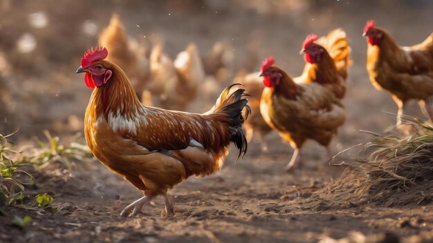 Faire en sorte que la texture des plumes des poulets d'oiseaux soit floue pour l'arrière-plan