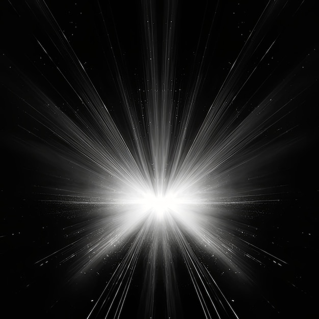 Photo faisceaux centraux blancs émettant de la lumière sur un fond noir