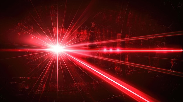 Les faisceaux laser rouges rayonnants