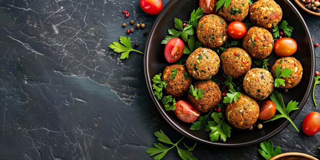 falafel végétarien frais sur une assiette