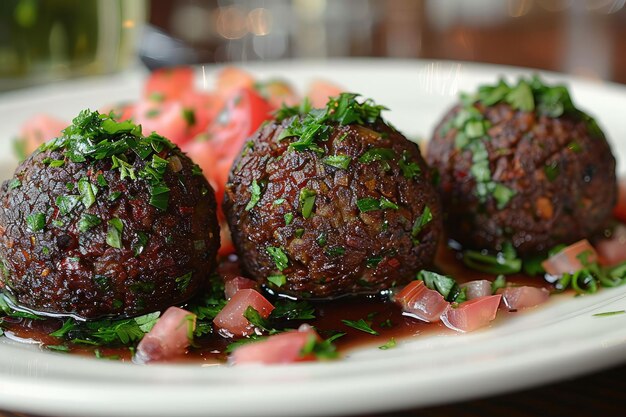 Les falafels sont des boules frites traditionnellement trouvées dans la cuisine du Moyen-Orient.