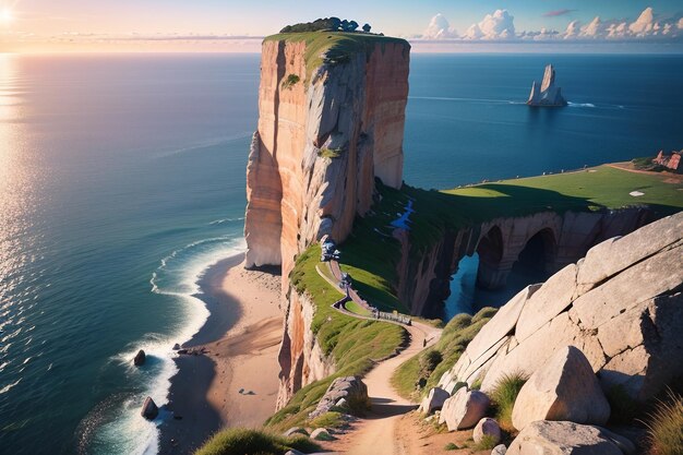 Une falaise sur la côte du Portugal