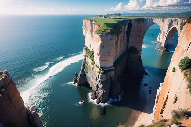 Une falaise sur la côte du Portugal