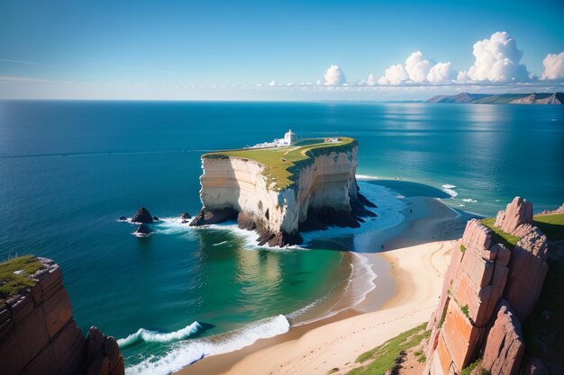 Une falaise sur la côte de la France