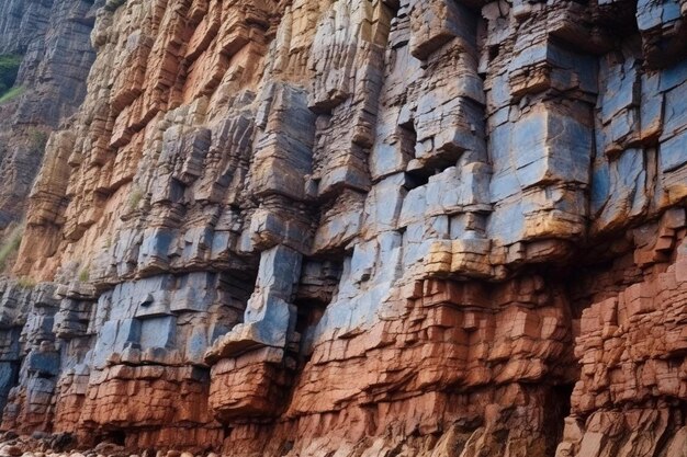 une falaise rocheuse avec un numéro 3 dessus