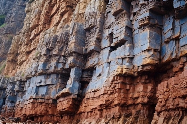 une falaise rocheuse avec un numéro 3 dessus