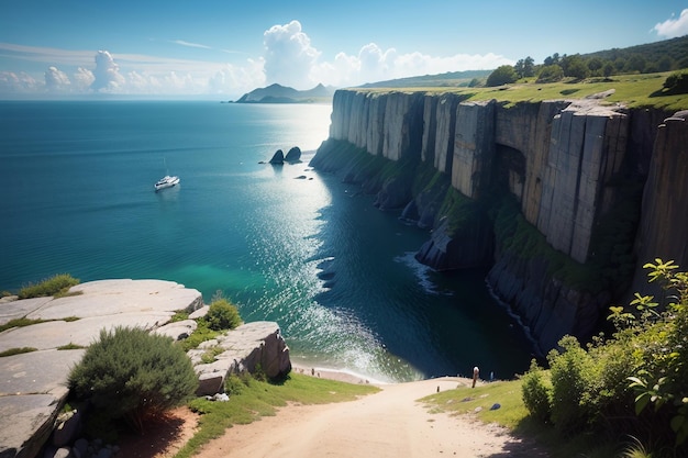 Les falaises de la côte de cornouailles