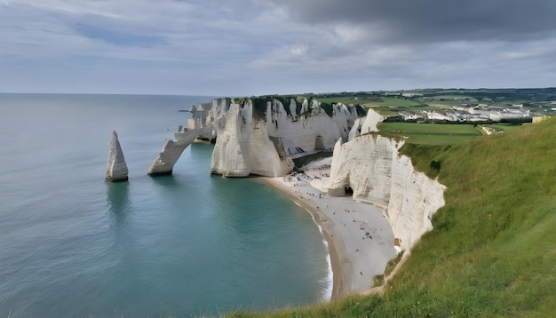 Photo les falaises d'etretat en normandie, en france