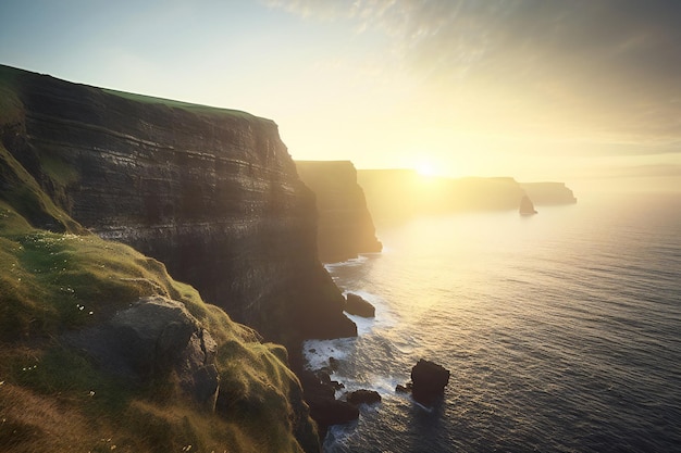 Falaises de Moher au lever du soleil Comté de Clare Irlande