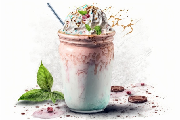 Photo falooda sur fond blanc ai générative