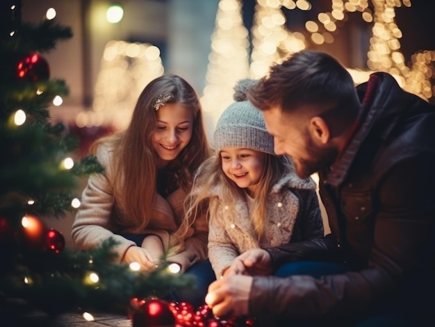 La famille aime fêter la veille de Noël ensemble.