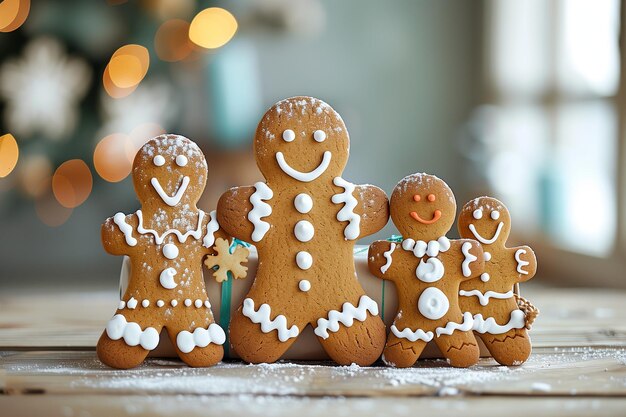 La famille du pain d'épice décore la fête des biscuits humains