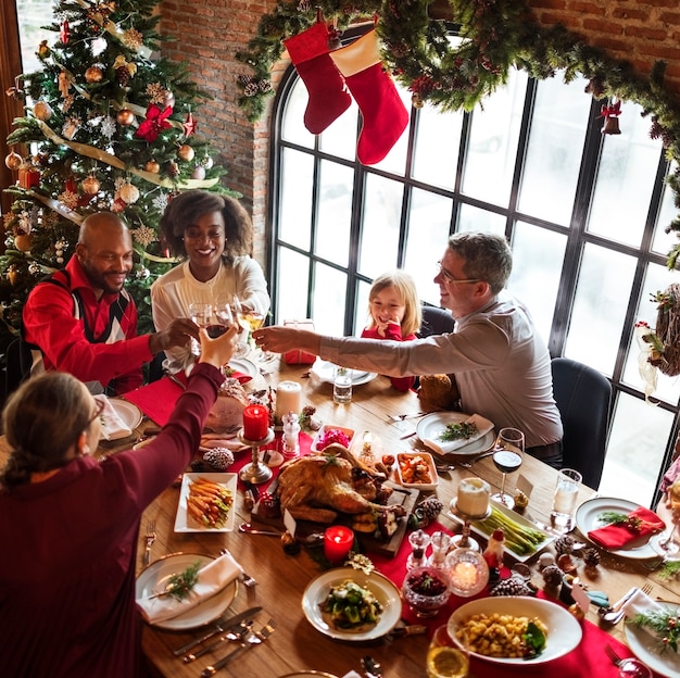 Famille ensemble concept de fête de Noël