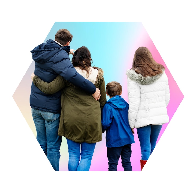 Photo une famille heureuse sur un fond transparent