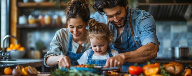 Photo une famille heureuse passe du temps ensemble