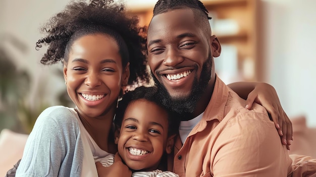 Photo une famille heureuse de trois personnes