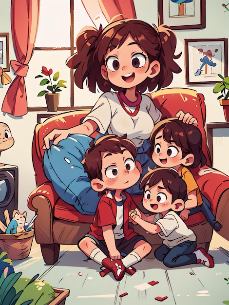 Une famille heureuse