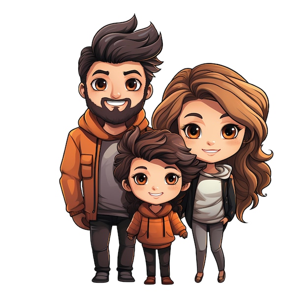 famille d'illustration sur fond blanc