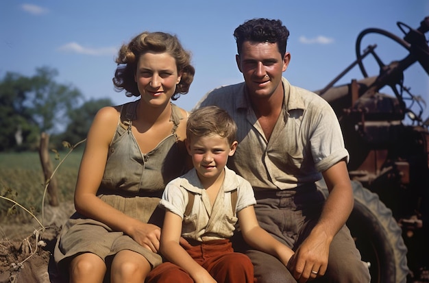 Une famille joyeuse avec des enfants