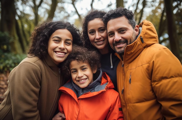 Une famille joyeuse avec des enfants