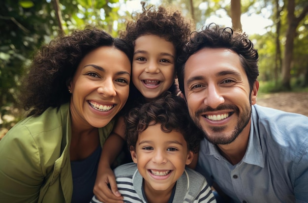 Une famille joyeuse avec des enfants