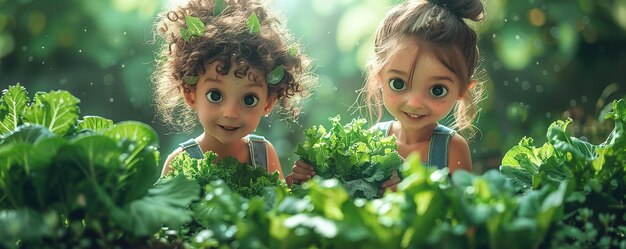 Photo une famille joyeuse récolte des légumes frais