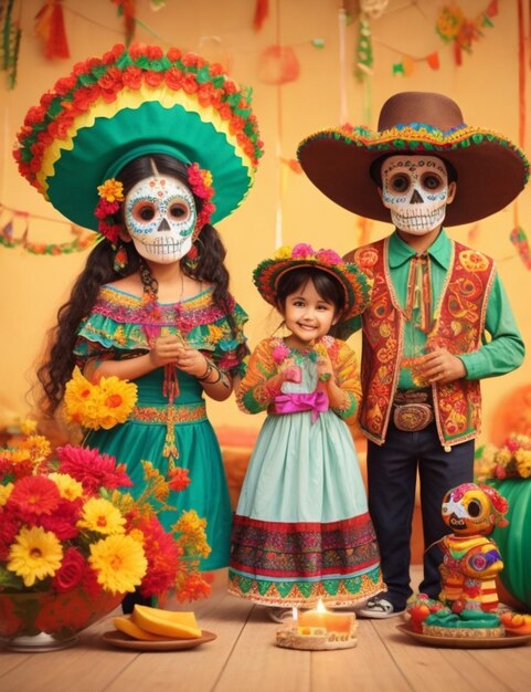 La famille mexicaine célèbre la joyeuse journée