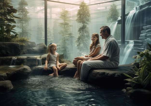 Une famille profitant d’une journée de détente dans un spa