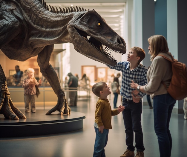 Une famille profite d’une journée dans un musée