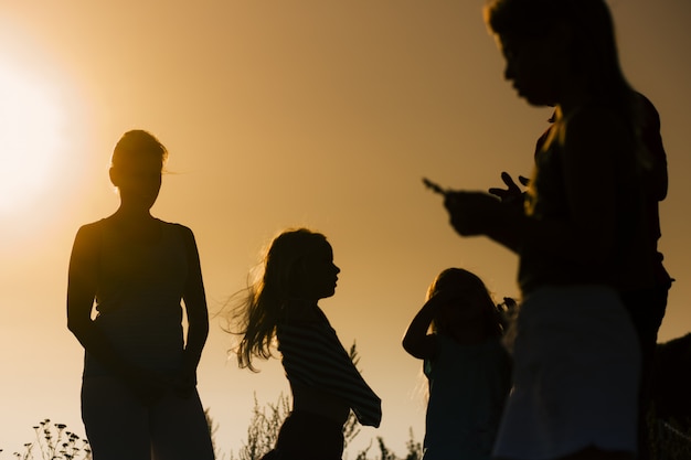 Famille, silhouette