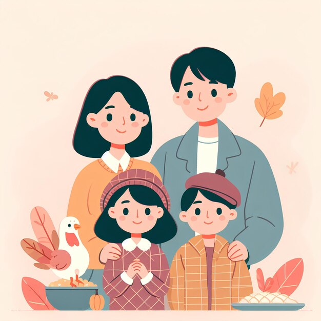 La famille de Thanksgiving
