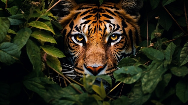 Famille de tigres Dans la nature Des petits tigres et leur famille dans l'habitat forestier