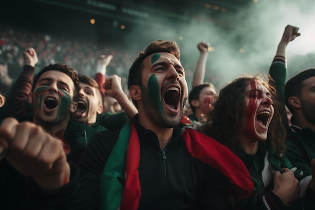 Photo les fans belges applaudissent leur équipe depuis les tribunes.