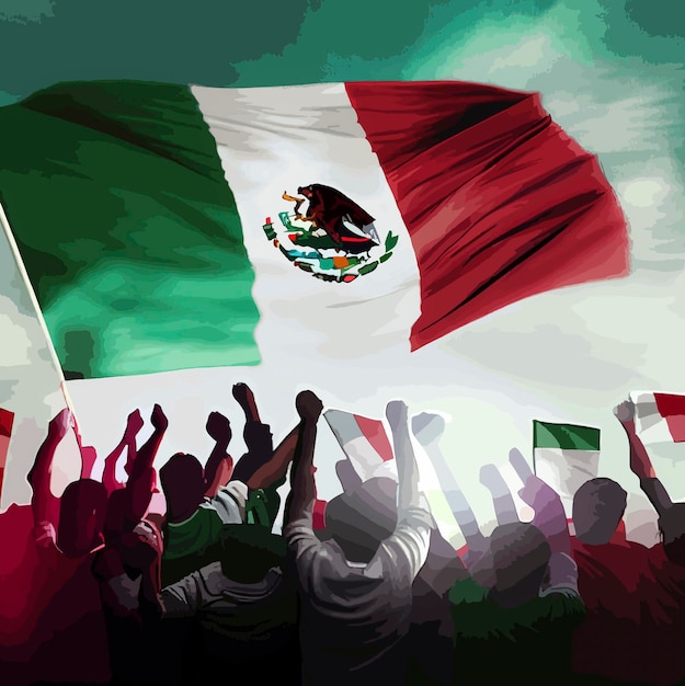 Les fans de l'équipe nationale de football du Mexique célèbrent la coupe du monde de football