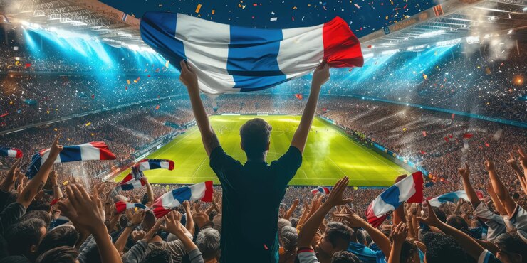 Photo les fans font des gestes excités lors d'un match de football passionnant dans le stade.