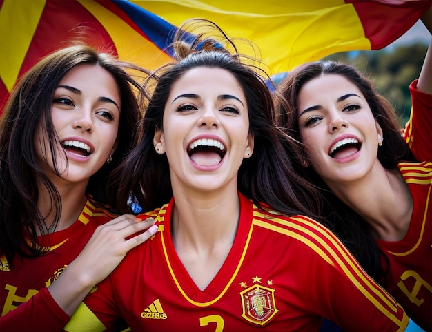 Les fans de football espagnols célèbrent leur victoire.