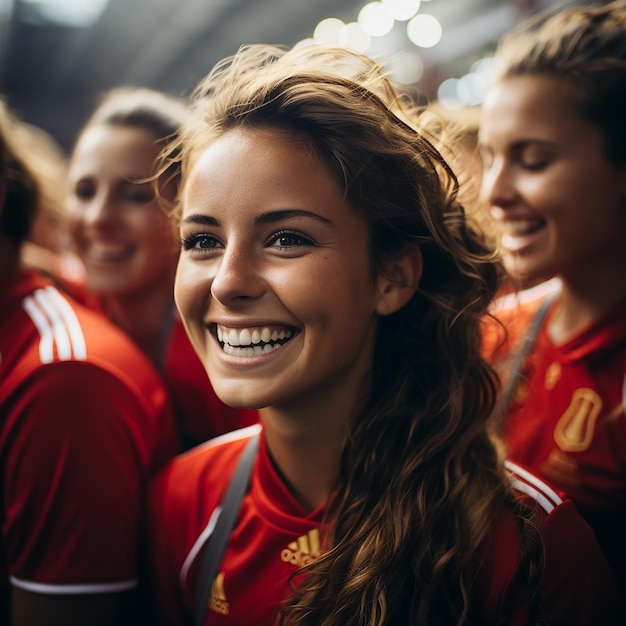 Photo les fans de football féminines jouent à la coupe du monde de football féminin professionnel