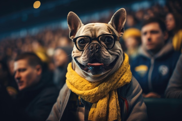 Les fans de sport applaudissent et célèbrent un tournoi gagnant dans le stade.