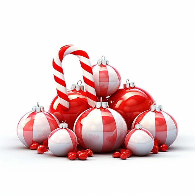 Fantasies de Noël Des boules de bonbons Seulement un fond blanc