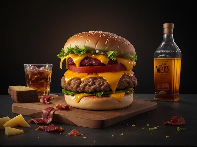 Un fantastique cheeseburger génératif Ai