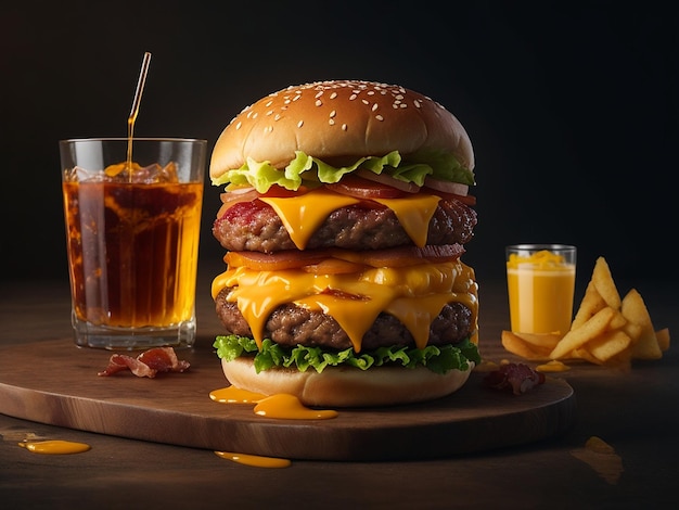 Un fantastique cheeseburger génératif Ai