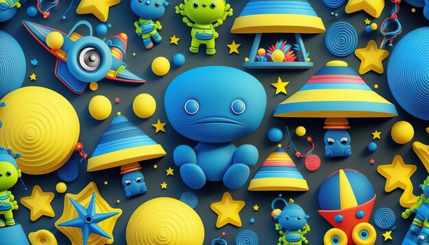 Photo fantastique fond de jouets ufo pour enfants génératif ai